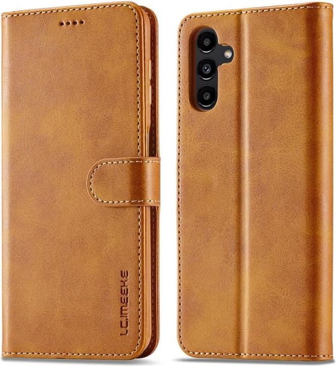 LC.Imeeke Galaxy A15 - Leather case cover light brown (Samsung Galaxy A15)