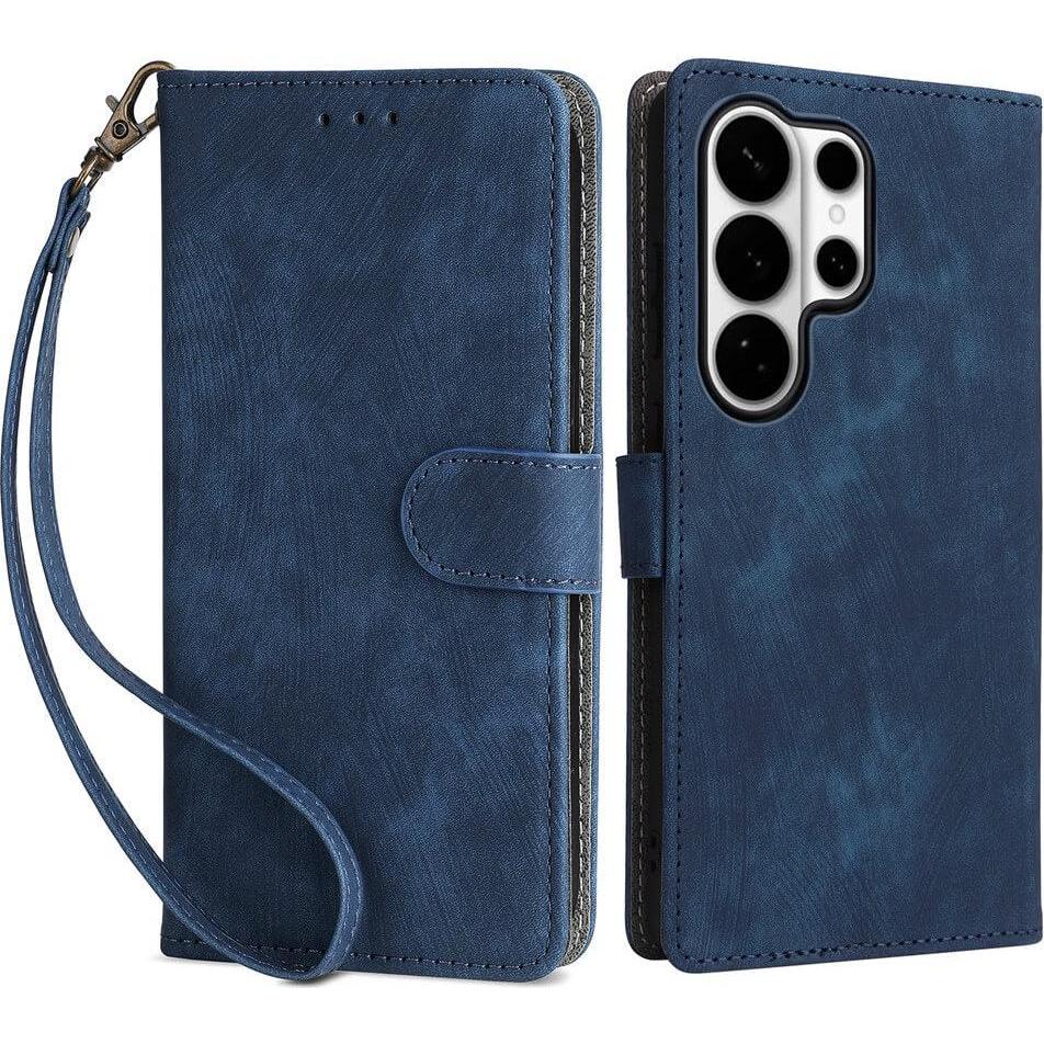 Cover-Discount Galaxy S26 Ultra - Ledertasche mit RFID Blocker (Samsung Galaxy S26 Ultra), Cover smartphone, Blu