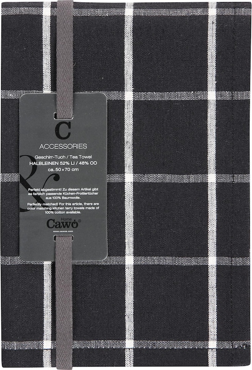 Actual product image Cawö Zoom Caro tea towel black/white (50 x 70 cm)