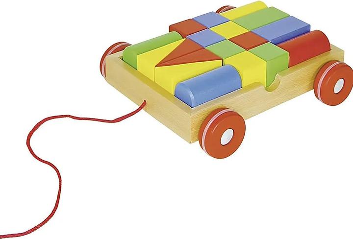 Goki Chariot à tirer avec 18 briques