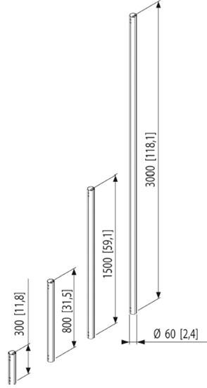 Produktbild Vogels PFA 9015, Verlängerungsrohr (Verlängerungsrohr)