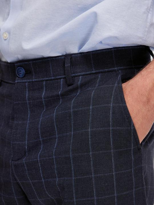 Actual product image Selected Checked linen trousers (44)