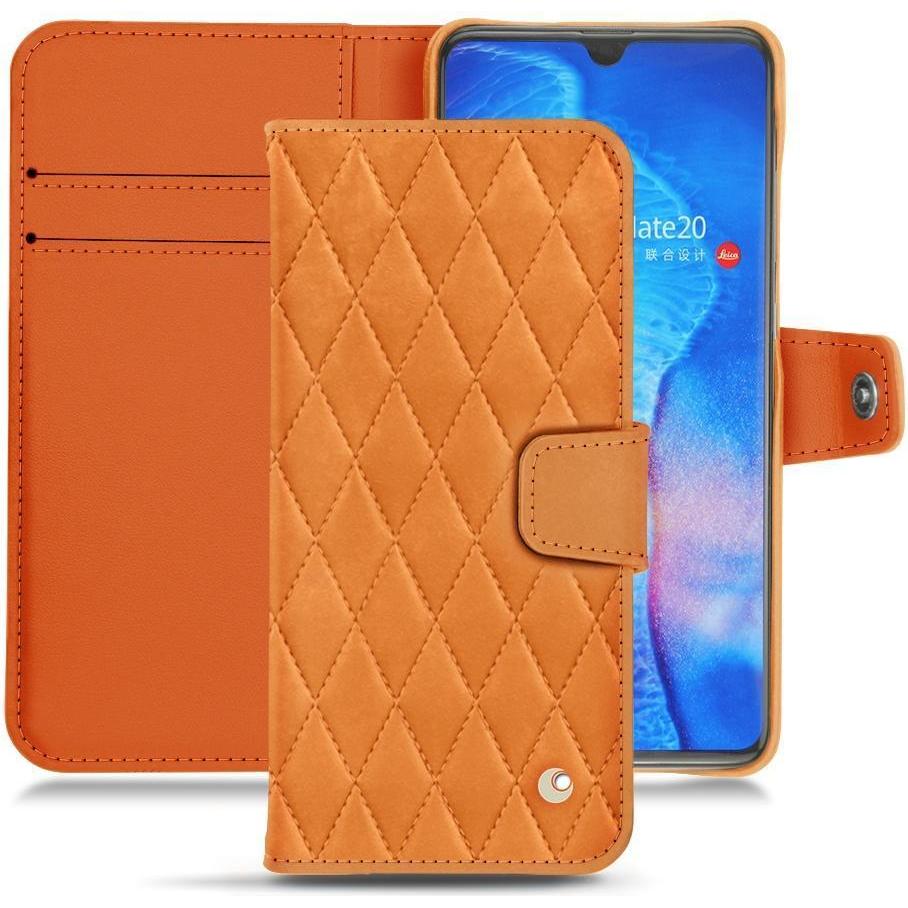 Noreve Lederschutzhülle Wallet (Huawei Mate 20), Smartphone Hülle, Orange