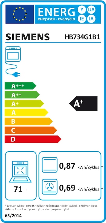 Energie-Label Siemens 'HB734G1B1'