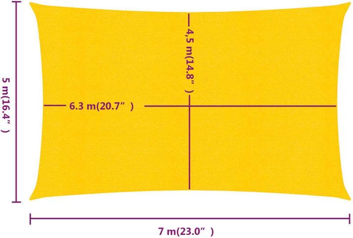 Actual product image VidaXL Sonnensegel 160 g/m² Rechteckig HDPE (5 x 7 m)