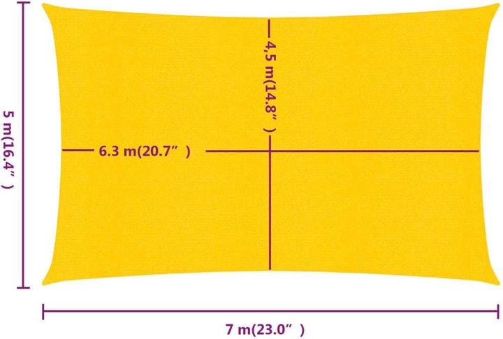 Image du produit VidaXL Sonnensegel 160 g/m² Rechteckig HDPE (5 x 7 m)