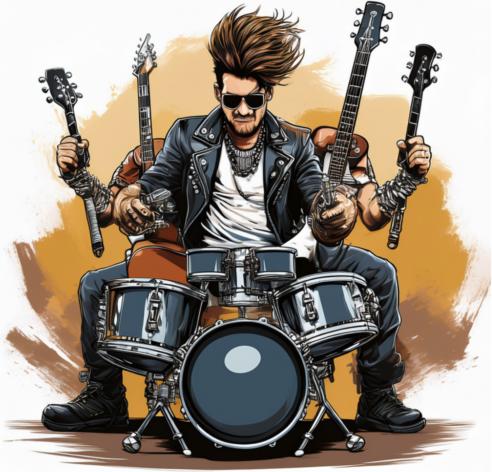 Actual product image Bügelbilder Bügelbild Clipart Heavy Metal Band