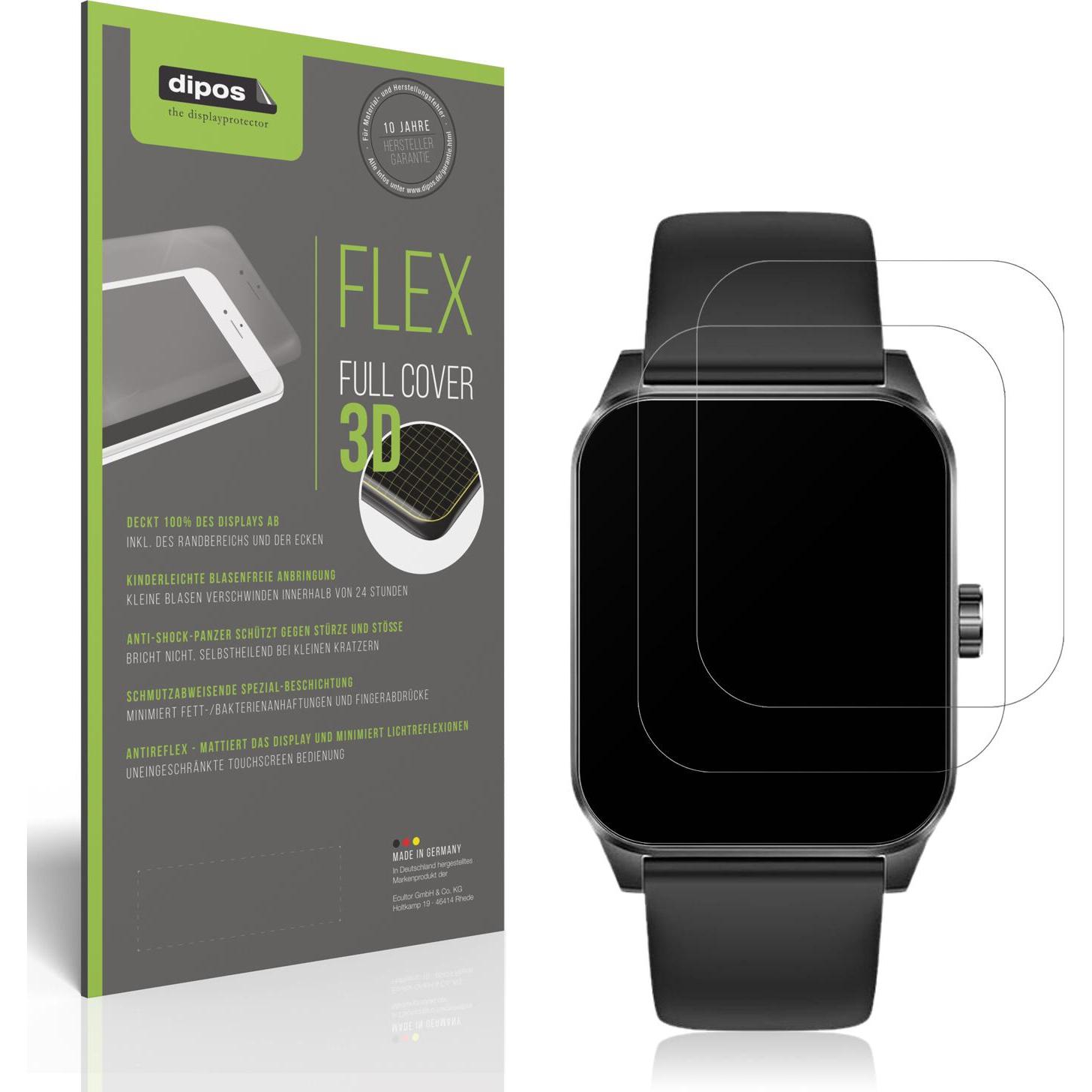 Dipos Full Cover Schutzfolie Matt, Smartwatch Schutzfolie, Transparent
