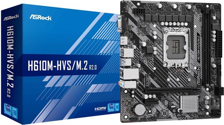 Produktbild AsRock H610M-HVS/M.2 R2.0 (LGA 1700, Intel H610, mATX)