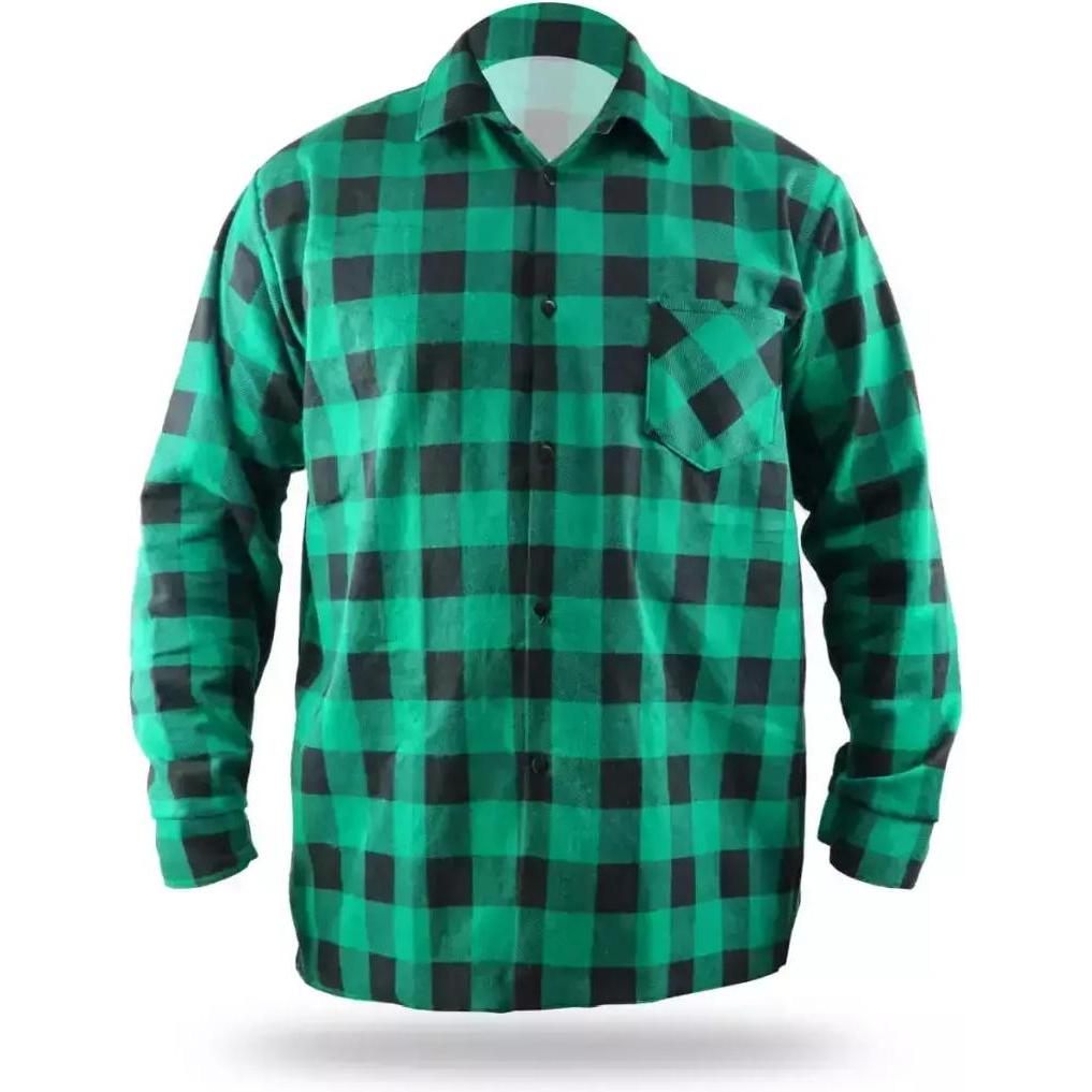 Thumbnail - Dedra, Herren, Hemd, grünes Flanellhemd, Grösse XXL, 100 % Baumwolle (BH51F4-XXL), Grün, (XXL)