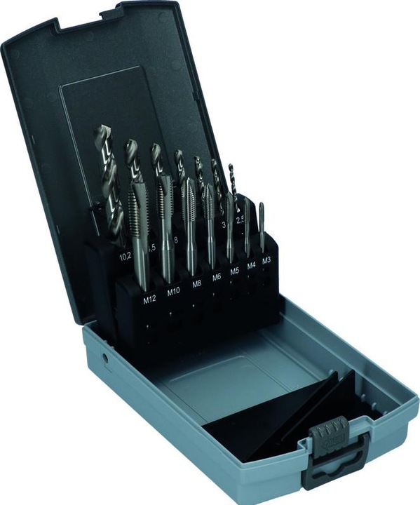 Immagine prodotto OK-Line Rubinetto a macchina HSS M3-M12 14-pz. M3/M4/M5/M6/M8/M10/M12 incl. carotatrice in scatol...