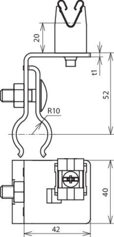 Produktbild Dehn Dachleitungshalter NIRO f. Metalldächer 223011 (20 mm)