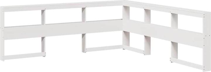 Produktbild vidaXL Massivholzbett mit Regal ohne Matratze Weiss 180x200 cm Kiefer (180 x 200 cm)