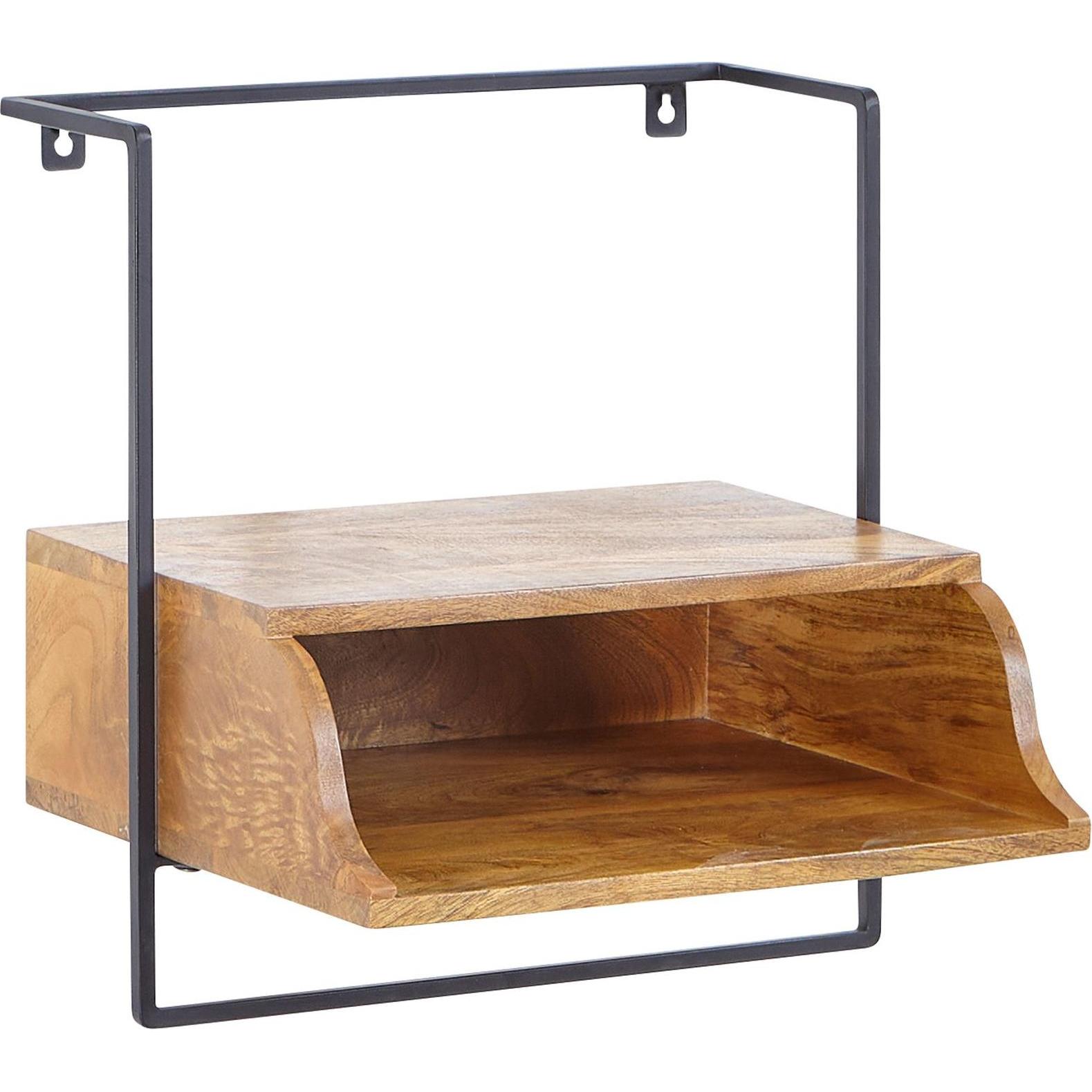 FineBuy, Nachttisch, Nachtkonsole FB79568 44x45x35 cm Mango Massivholz Braun