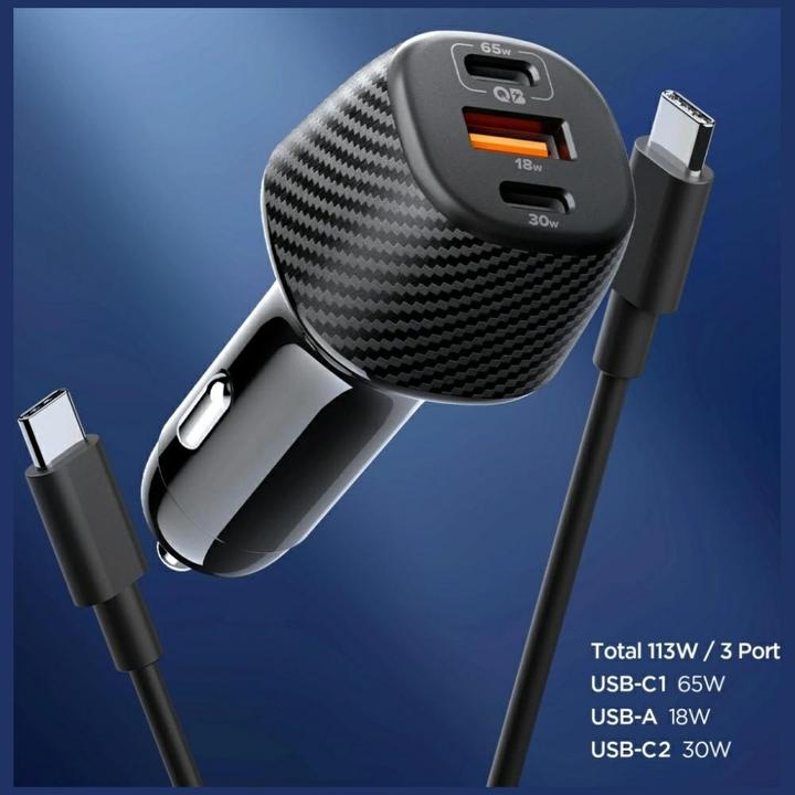 Actual product image Spigen Essential 113W Car Charger EV1133 black