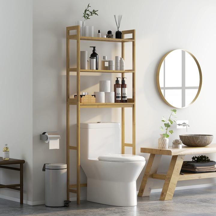 Produktbild Kleankin Badregal mit 3 Ebenen (68 x 20 x 165 cm)