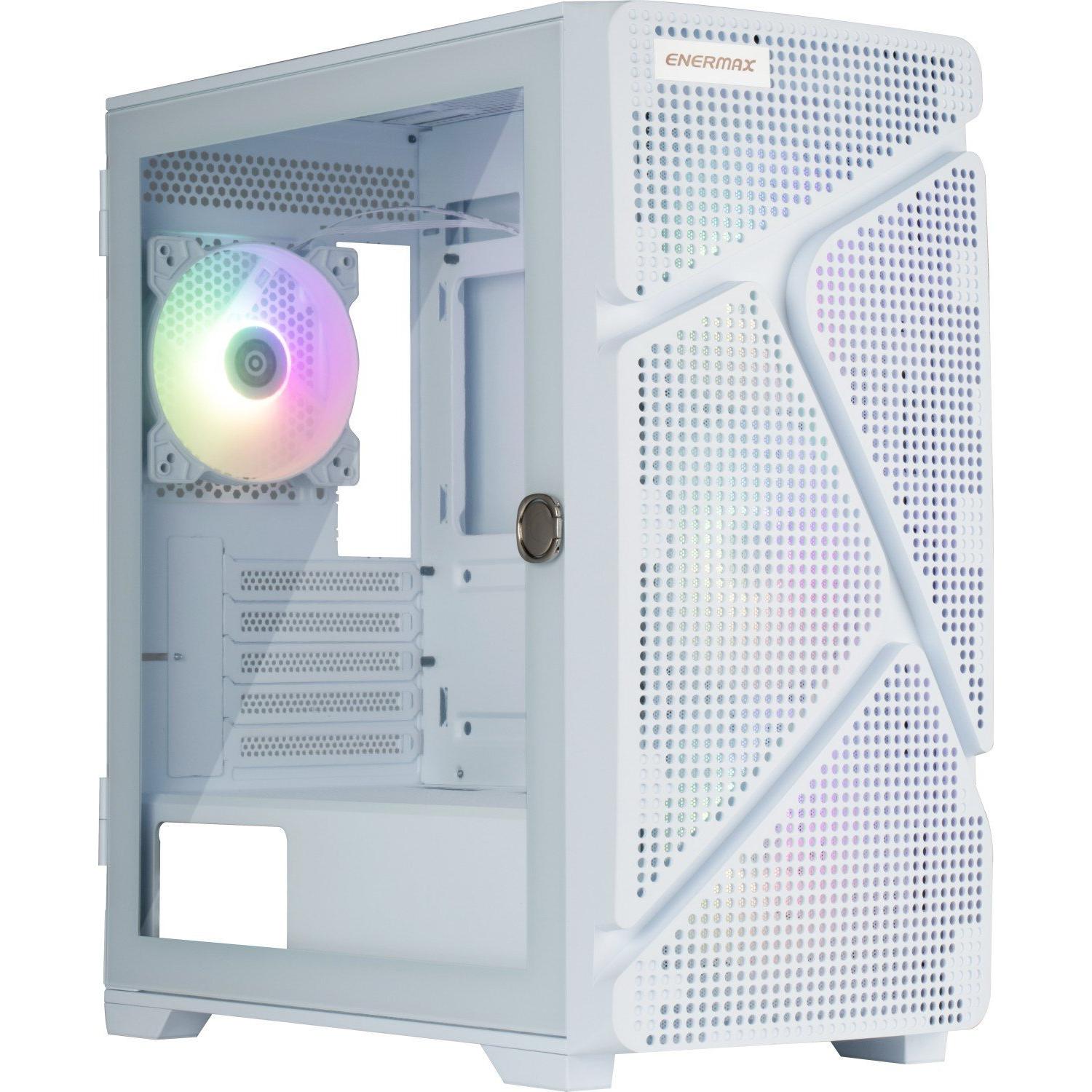 Enermax MarbleShell MS21 ARGB (wei?, Tempered Glass) (Mini-ITX, mATX), PC Gehäuse, Weiss