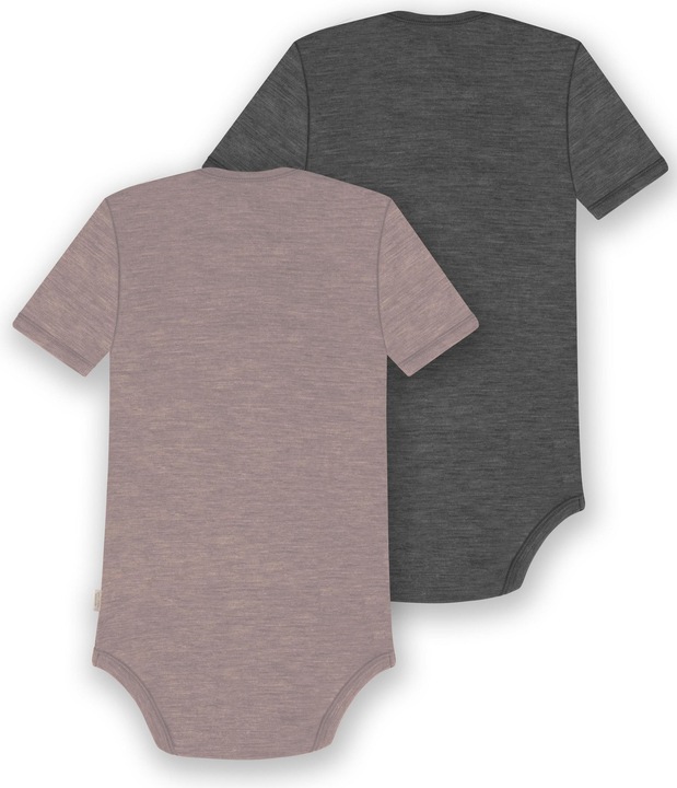 Actual product image Normani Set of 2 baby merino bodysuit short sleeves "Tauranga" - 9297 (98)