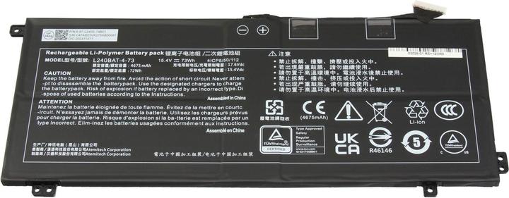 Actual product image Clevo 6-87-L240S-74B00 (8 cubicles, 4675 mAh)