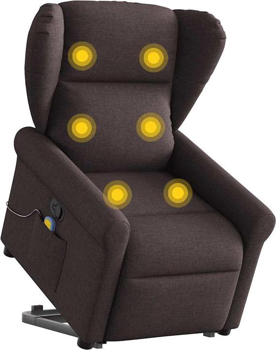 Immagine prodotto VidaXL Poltrona massaggiante con ausilio per la posizione eretta in tessuto marrone scuro