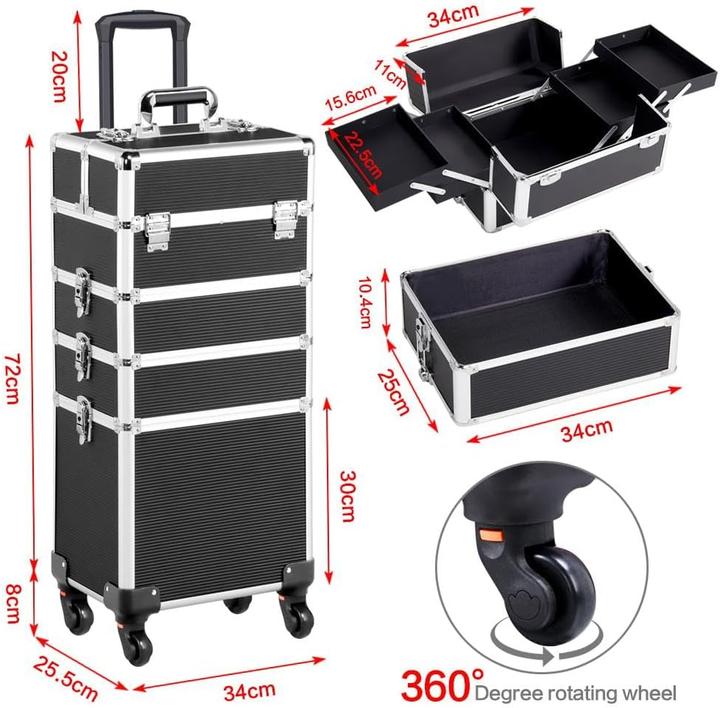 Immagine prodotto Yaheetech 4-in-1 Kosmetikkoffer