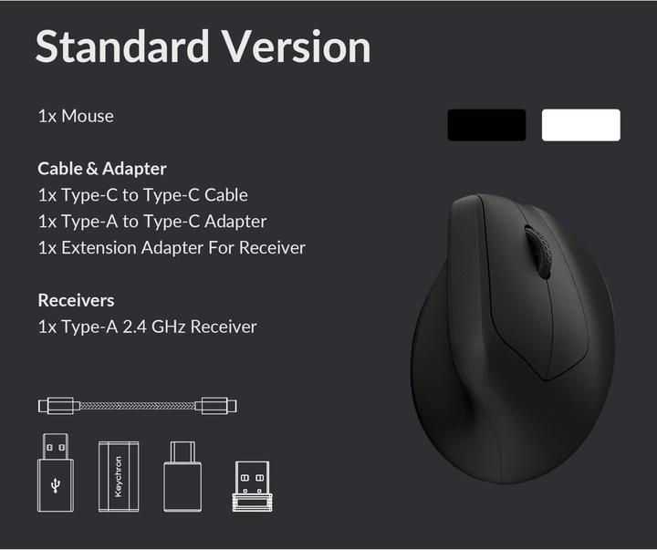 Produktbild Keychron M5 Kabellose Maus, schwarz (Kabelgebunden, Kabellos)