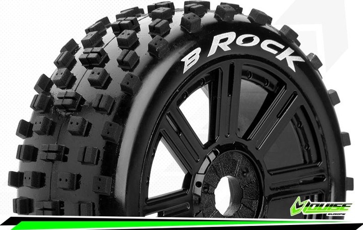 Produktbild Louise B-ROCK 1-8 Buggy Komplettradsatz Fertig Verklebt Soft Speichenfelgen Schwarz Hex 17mm L-T3270SB