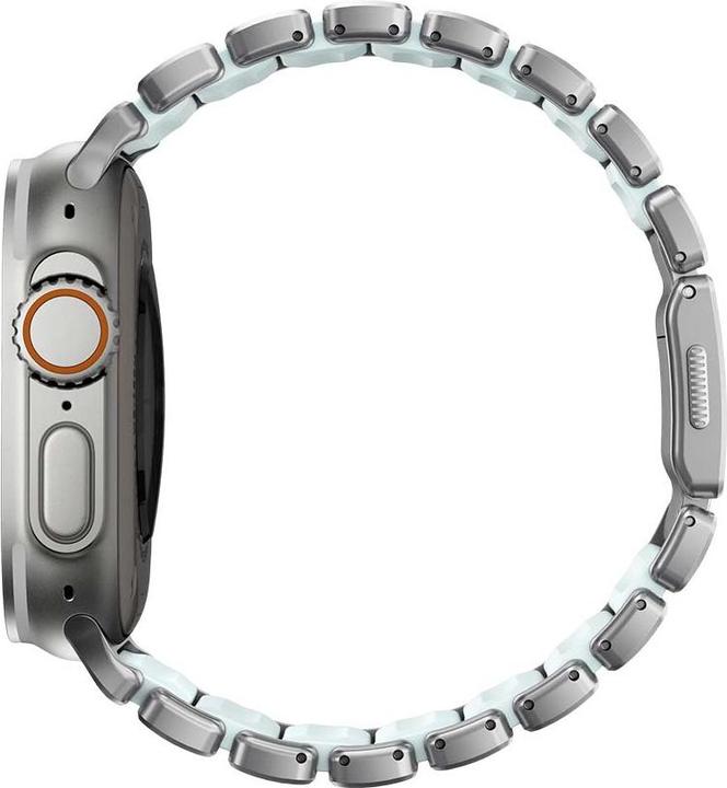 Actual product image Nomad Stratos Band Titanium Natural 49mm Icy Blue Glow (22 mm, FKM, Grade 4 Titanium, Titanium)