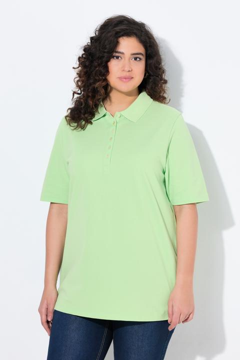 Produktbild Ulla Popken Poloshirt, Piqué, Polokragen, Samt-Knopfleiste, Halbarm (50, 52)