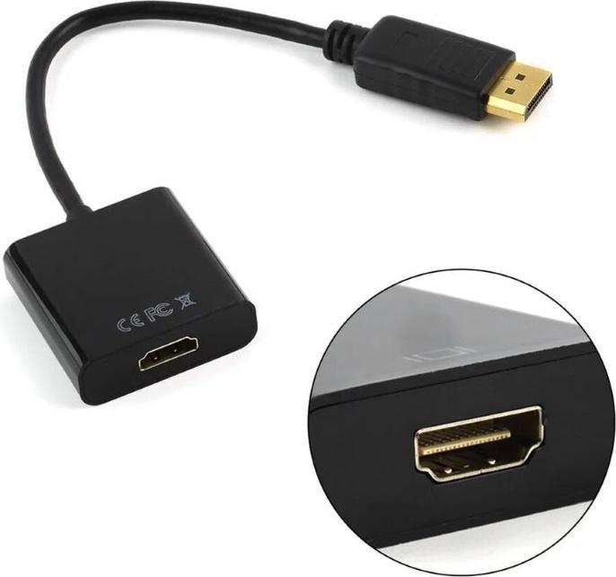 Produktbild Hermex Kabeladapter DisplayPort zu HDMI Adapter DP zu HDMI 60Hz QXGA FullHD (DP, 15 cm)