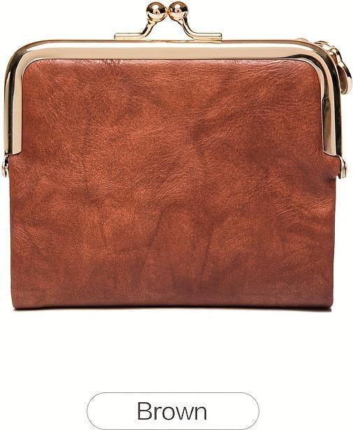 Actual product image Only-Bags.Store Solid colour versatile short wallet, Vintage Clutch Coin Purse Credit Card Holder with