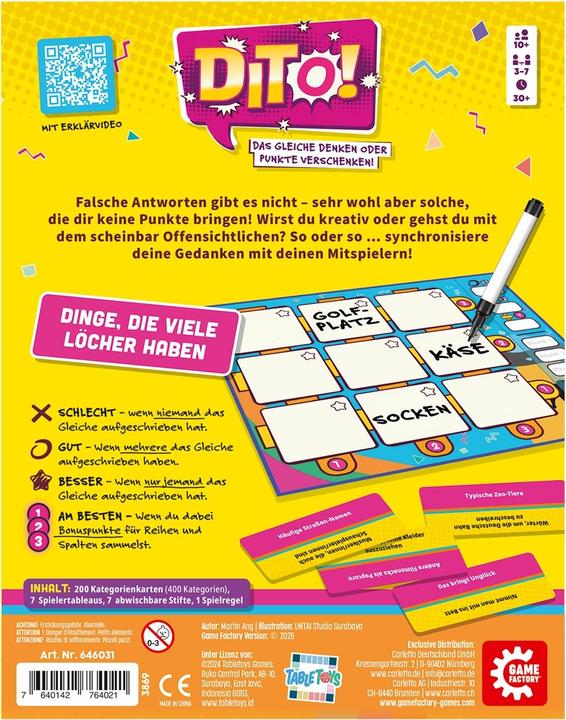 Productafbeelding Game Factory Dito (Duits, 3 - 7 Spelers)