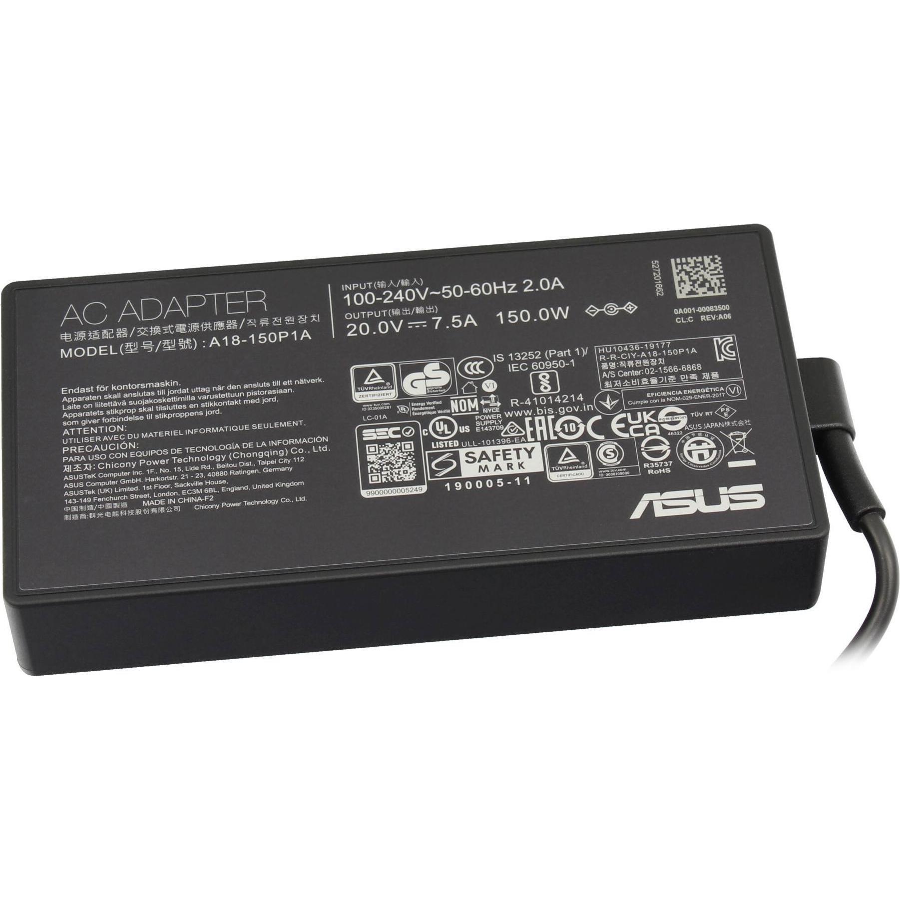ASUS 0A001-00082600 (150 W), Notebook Netzteil, Schwarz