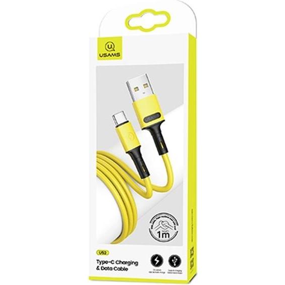 Usams Kabel U52 USB-C 2A Fast Charge 1m żółty/yellow SJ436USB03 (US-SJ436) (1 m, USB 3.2 Gen 1), USB Kabel