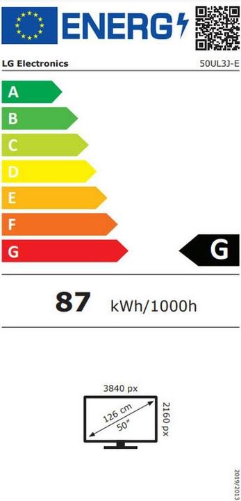 Etichetta energetica LG 50UL3J-E (3840 x 2160 pixel, 50")