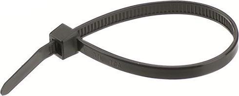 RND Electronics Kabelbinder 400 x 4.8mm, Polyamid 6.6 W, 215.75N, Schwarz (Kunststoffkabelbinder, 400 mm, 100 Stk.)