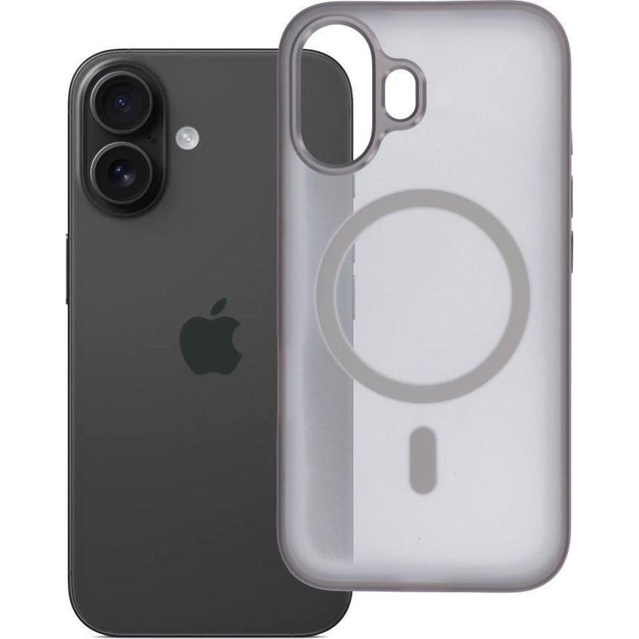 OEM Back panel cover Case for iPhone 16 Flexline Mag Cover compatible with MagSafe gray (Apple iPhone 16), Cover smartphone, Grigio