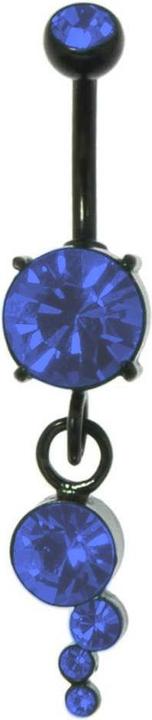 Image du produit Bijouteria Piercing nombril (Cristallin, Revêtement PVD (noir), Acier chirurgical 316L)