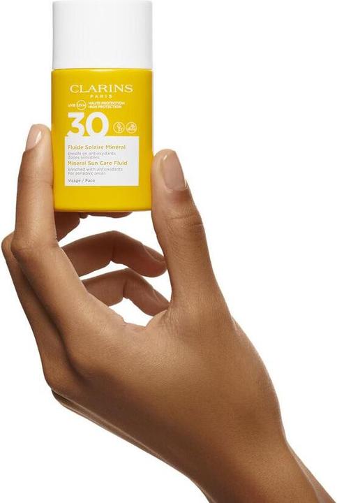 Image du produit Clarins Sun - Fluide Solaire Minéral Visage SPF30 (Crème solaire visage, SPF 30, 30 ml, 62 g)