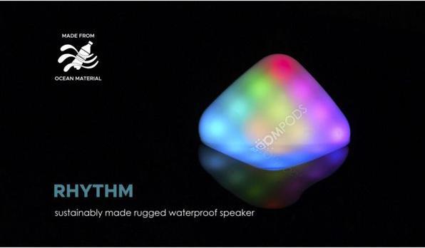Actual product image Boompods Tide Square Speker Rhythm Black (2.50 h, Rechargeable battery operated)
