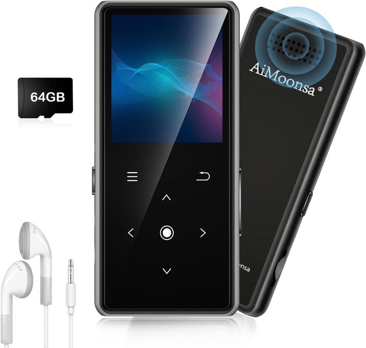 Produktbild AiMoonsa MP3-Player mit Bluetooth und HiFi-Sound (64 GB)