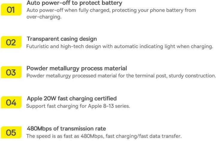 Produktbild Baseus Explorer,USB-C to Lightning Cable, 20W, 1m (Blue) (1 m, 20 W)