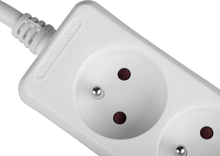 Actual product image Lindy 3 way Mains Gang Socket FR France (3x, CEE 7/5, 1.40 m)