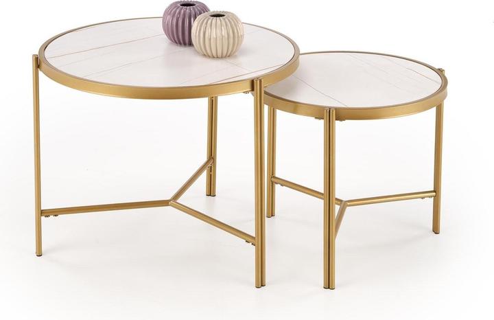 Image du produit Domoletti A set of coffee tables, white, 48-63x48x43-50cm 2pcs