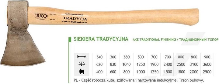 Produktbild Jucon 12314 Traditional ax 1250g, 700mm, Juco