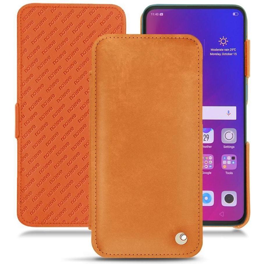 Noreve Lederschutzhülle horizontal (Oppo Find X), Smartphone Hülle, Orange