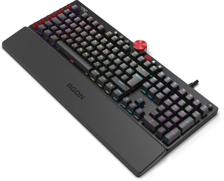 Produktbild AOC for gaming AGON AGK700 RGB LED backlight, US, Black, with cable, USB, CHERRY MX Red (US)