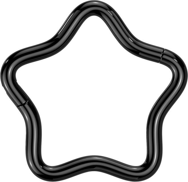 Produktbild Star Piercing Micro Segmentring klappbar schwarz Stern (ohne Messing, Titan)
