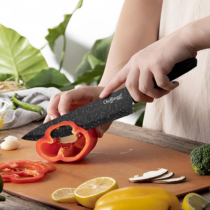 Produktbild Cheffinger 4er Set Kochmesser mit Schärfer