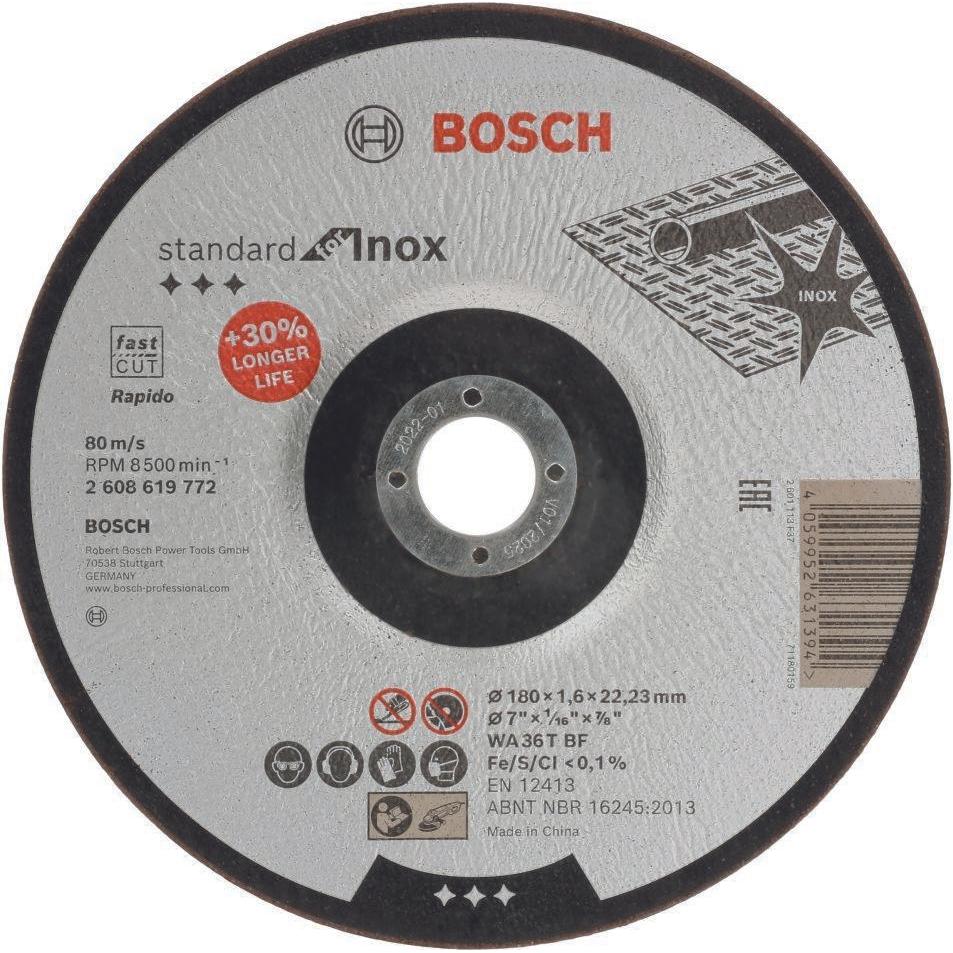 Thumbnail - Bosch Professional Zubehör, Sägeblatt, PRO Stainless Steel and Metal Trennscheibe, 180 x 1,6 x 22,23 mm